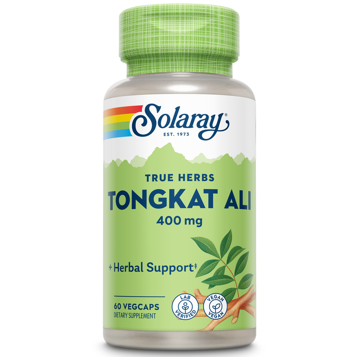 SOLARAY Tongkat Ali 400 mg - Longjack Tongkat Ali for Men - Herbal Support for Men's Health and Vitality - Vegan, Non-GMO, 60 Day Guarantee, Lab Verified - 60 Servings, 60 VegCaps