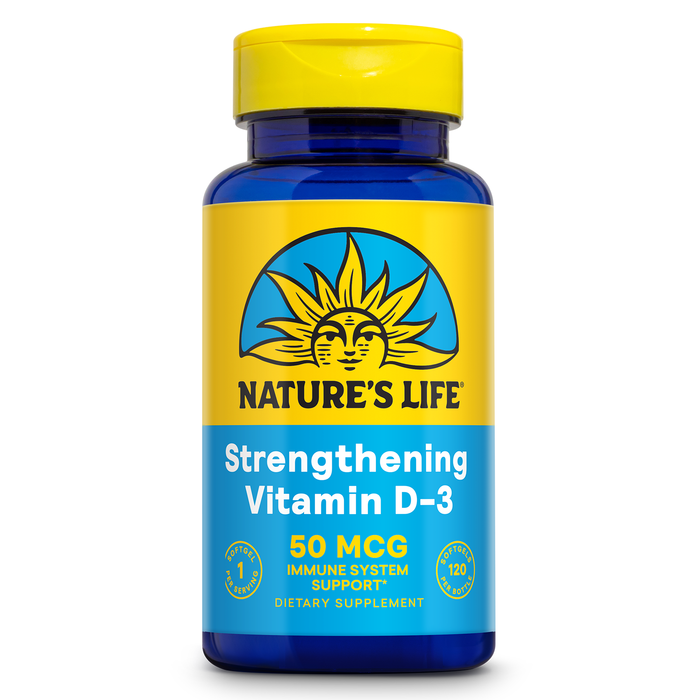 NATURE'S LIFE Strengthening Vitamin D3 2000 IU (50 mcg) - Vitamin D - Bone Health and Immune Support Supplement - Easy-to-Swallow Softgels - 60-Day Guarantee, Lab Verified - 120 Servings, 120ct