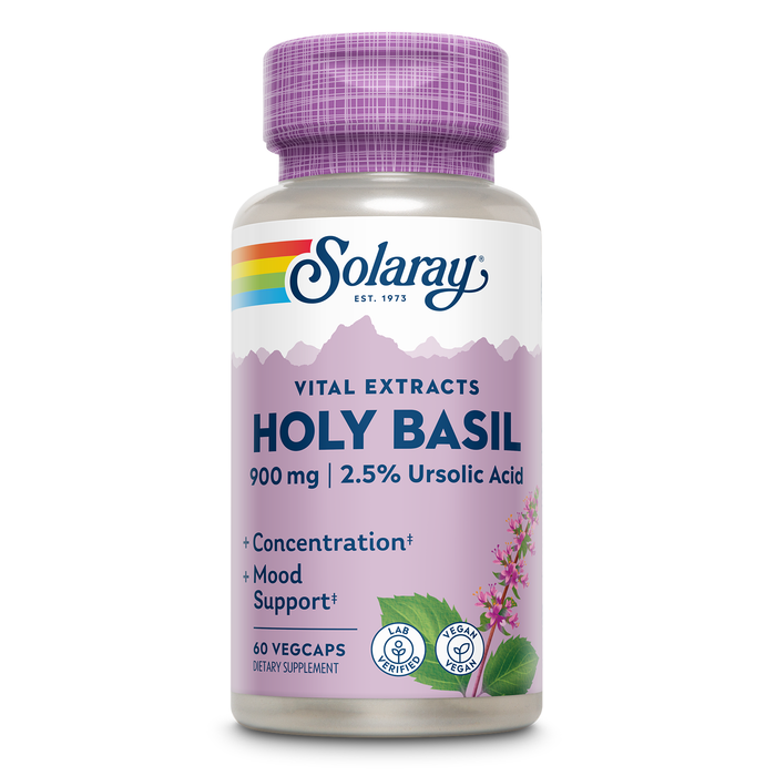 Solaray Holy Basil Capsules, 900 mg | 60 Count