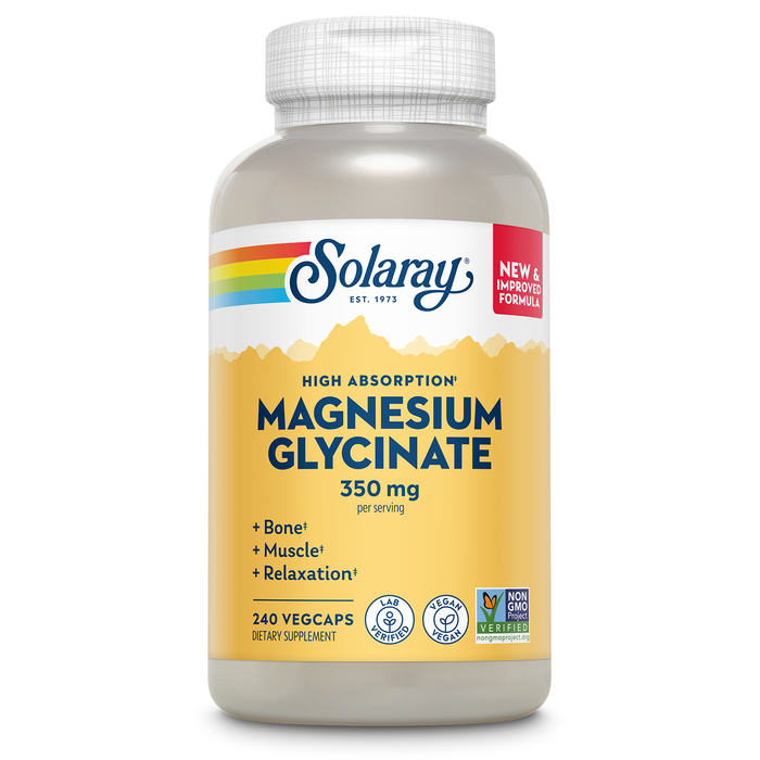 SOLARAY Magnesium Glycinate Capsules, Chelated Magnesium Bisglycinate w/ BioPerine, Higher Absorption Magnesium Supplement - Bones, Muscles, Heart and Relaxation Support, Vegan, 68 Serv, 275 VegCaps