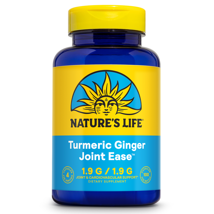 Nature's Life Turmeric Ginger Joint Ease | Non-GMO | 100 Gelatin Capsules