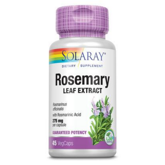 Solaray Guaranteed Potency Rosemary Leaf Extract, Veg Cap (Btl-Plastic) 275mg | 45ct