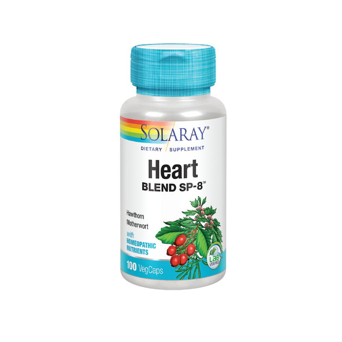 Solaray Heart Blend SP-8 | Herbal Blend w/ Cell Salt Nutrients to Help Support Healthy Heart Function | Non-GMO, Vegan | 50 Servings | 100 VegCaps