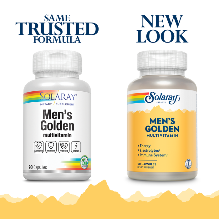 Solaray Men's Golden Multi-Vitamin Capsules | 90 Count