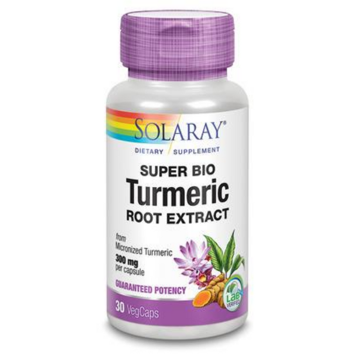 Solaray Guaranteed Potency Super Bio Turmeric Micronized, Veg Cap (Btl-Plastic) 300mg | 30ct