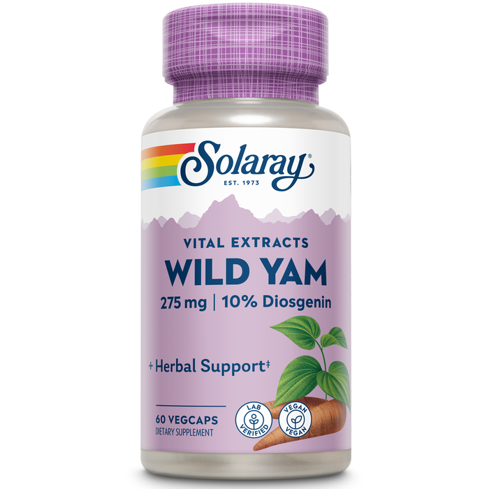 Solaray Guaranteed Potency Wild Yam Root Extract Root Extract, Veg Cap (Btl-Plastic) 275mg | 60ct